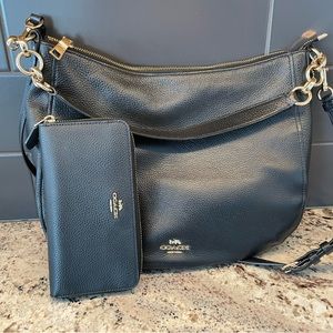 Coach Elle Hobo with matching large zip wallet